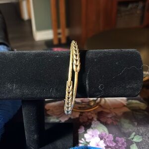 Braided gold cuff bracelet